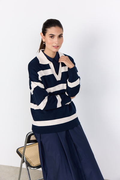SC-KANITA STRIPE 32 Pullover Navy