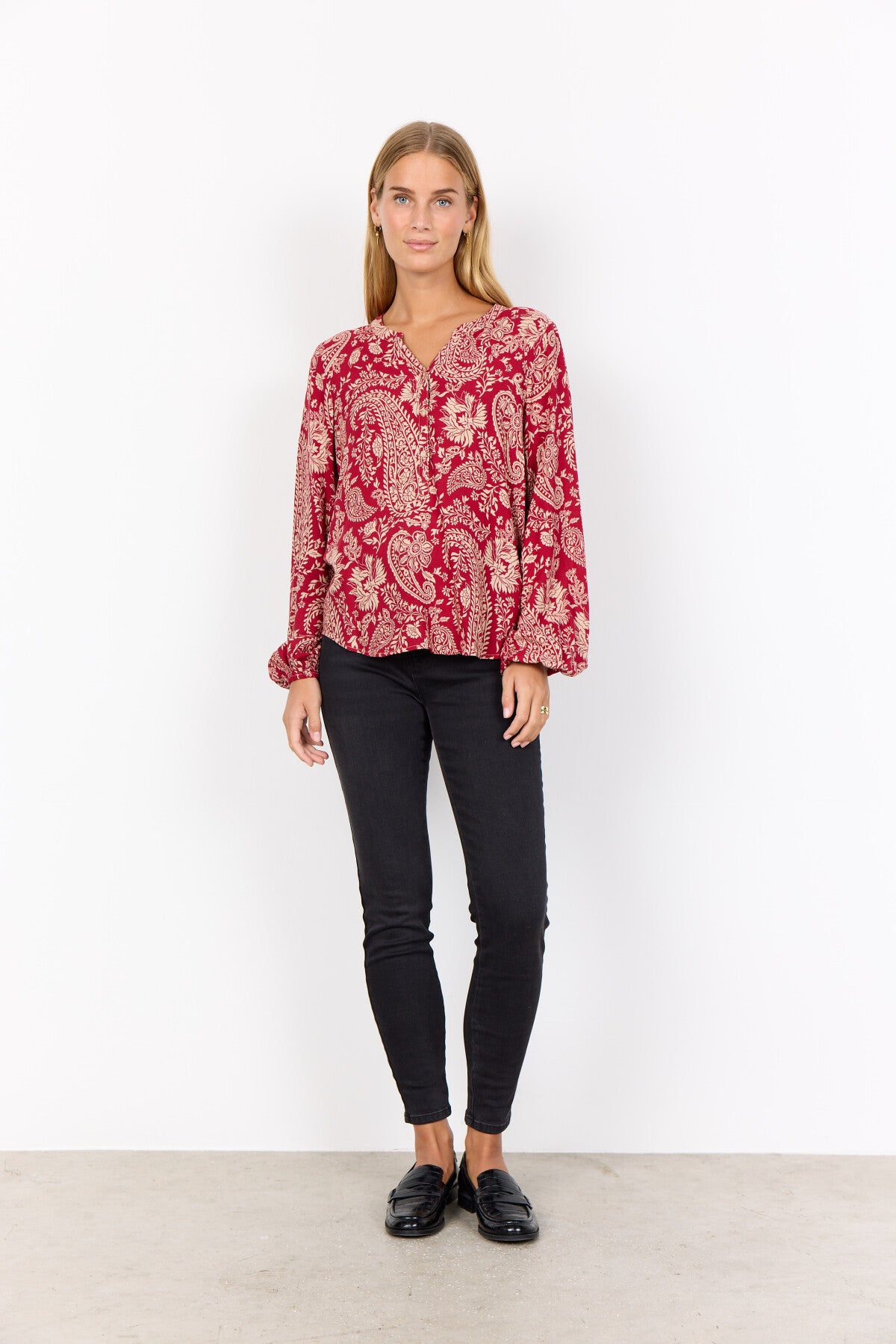 SC-VALGERDA 2 Blouse Dark red