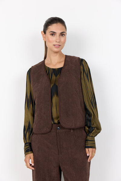 SC-BINDI 17 Waistcoat Dark brown
