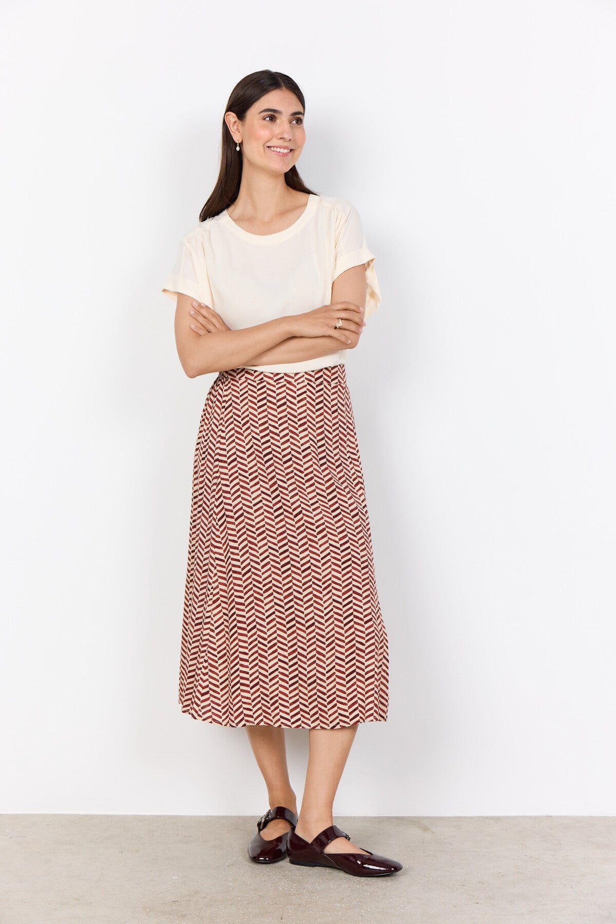 SC-SELIA 3 Skirt Rust red