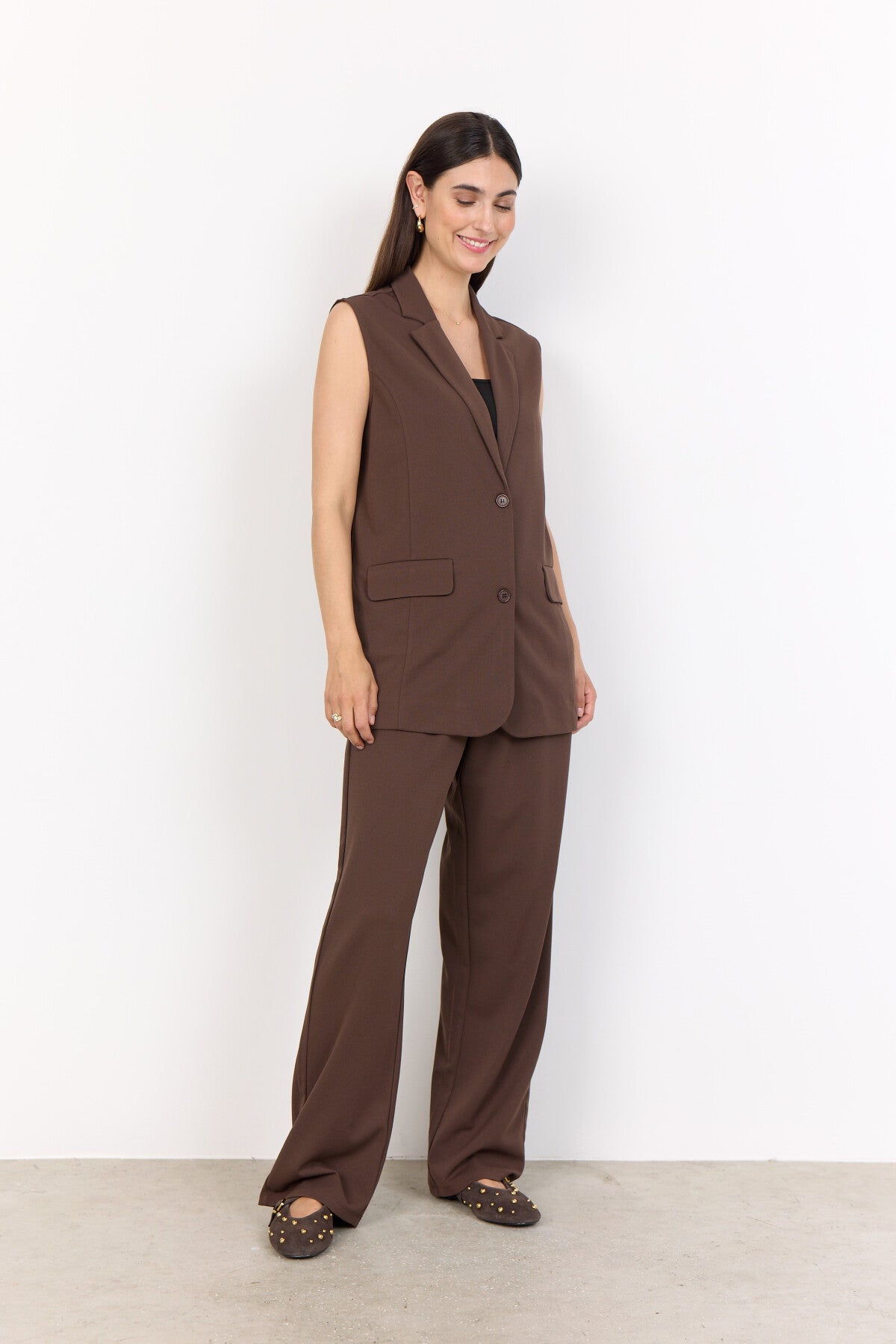 SC-SIHAM 87 Waistcoat Dark brown