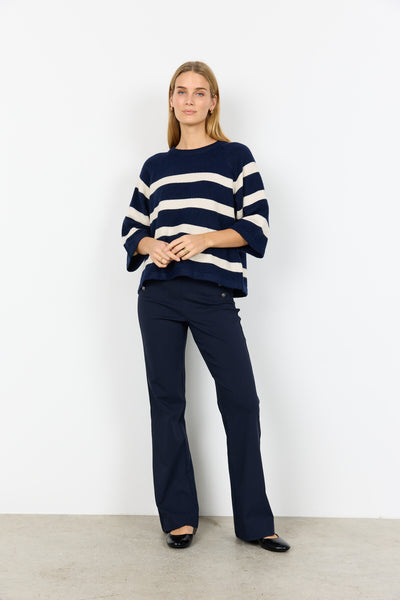 SC-ORLEAN STRIPE 5 Pullover Navy