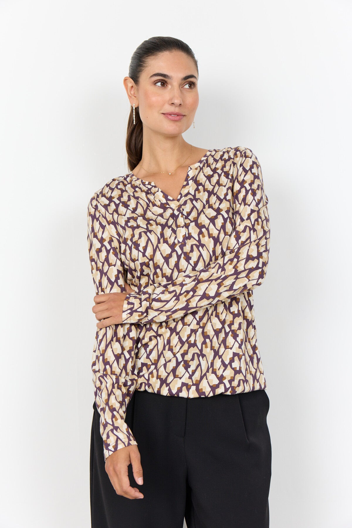 SC-FELICITY AOP 527 Blouse Purple