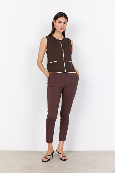 SC-DOLLIE 792 Waistcoat Dark brown