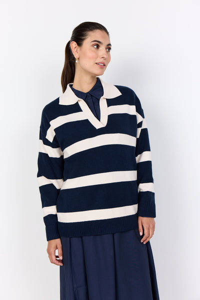 SC-KANITA STRIPE 32 Pullover Navy