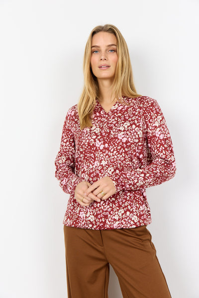SC-FELICITY AOP 532 Blouse Ruby red
