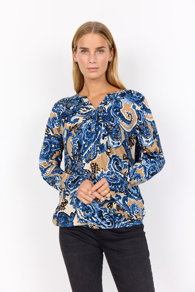 SC-FELICITY AOP 518 Blouse Dark blue