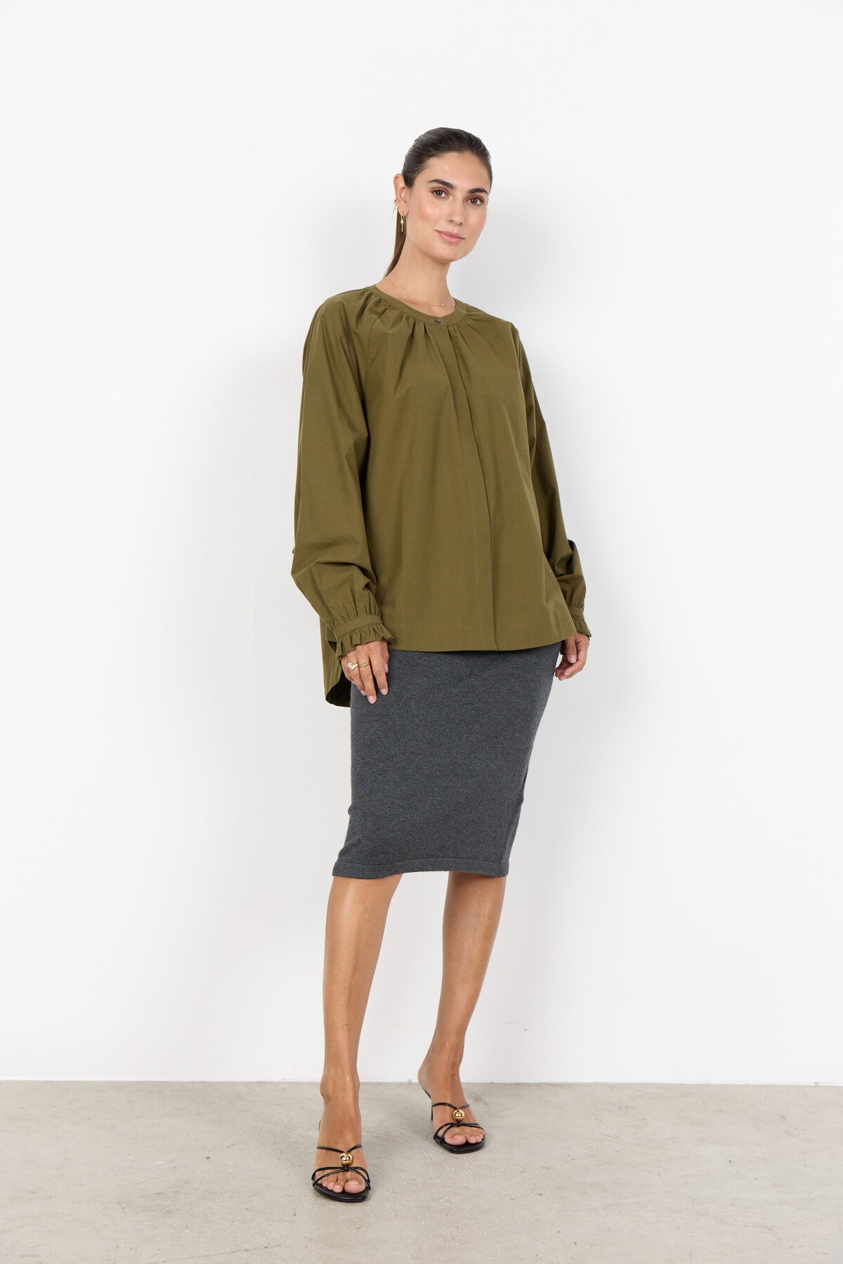 SC-RACHELLE 8 Shirt Dark green