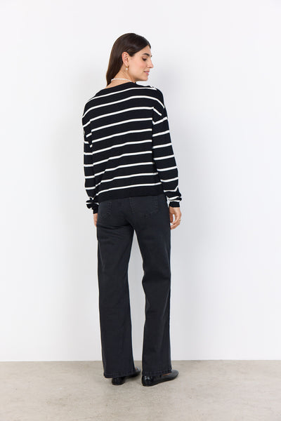 SC-DOLLIE STRIPE 795 Cardigan Black