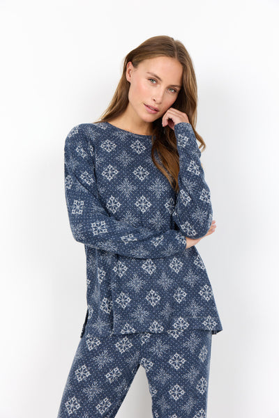 SC-BIARA AOP SET 150 Pyjamas Dark blue