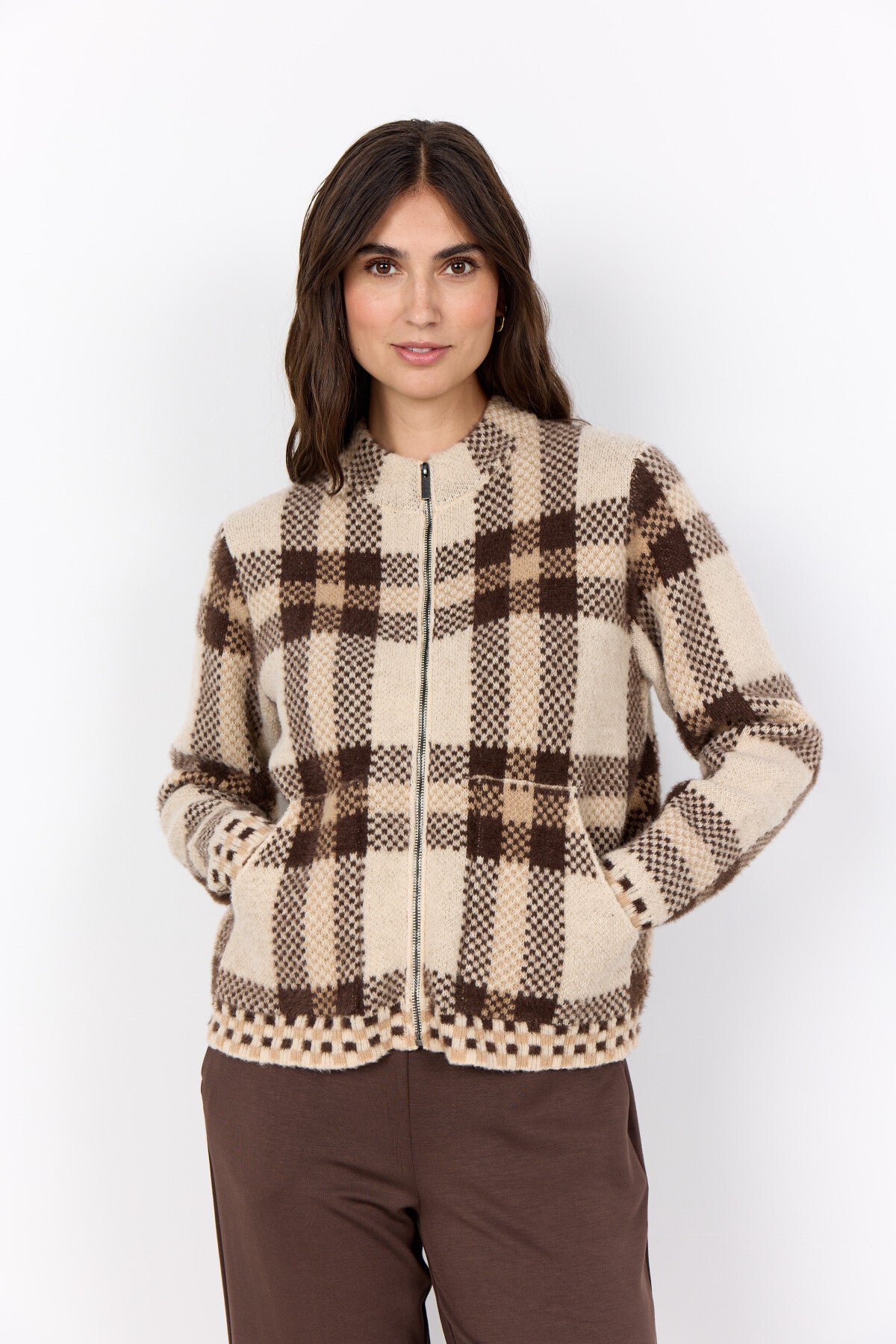 SC-VIBSA 2 Cardigan Dark sand