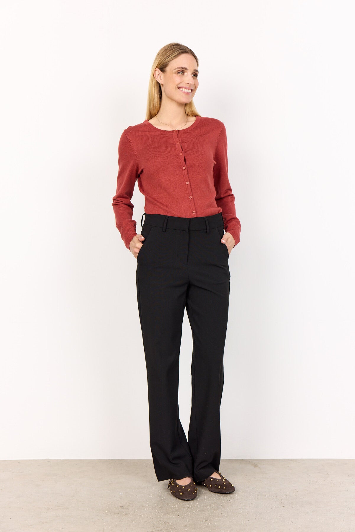 SC-DOLLIE 446 Cardigan Rust red