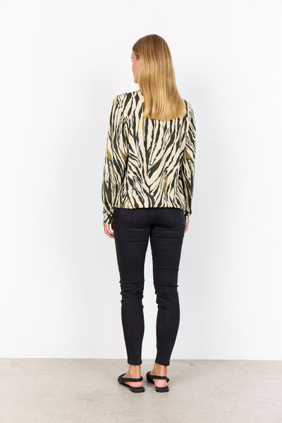 SC-FELICITY AOP 522 Blouse Dark green