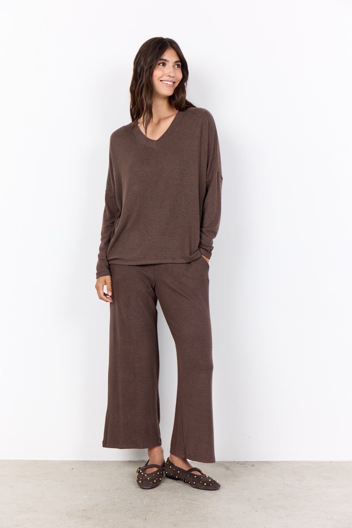 SC-BIARA 90 Blouse Dark brown