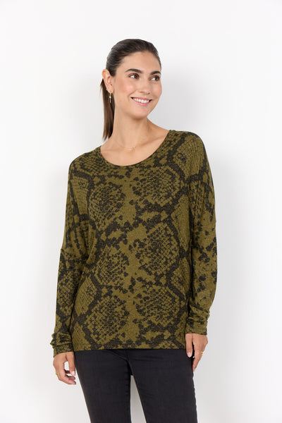 SC-BIARA AOP 145 Blouse Dark green