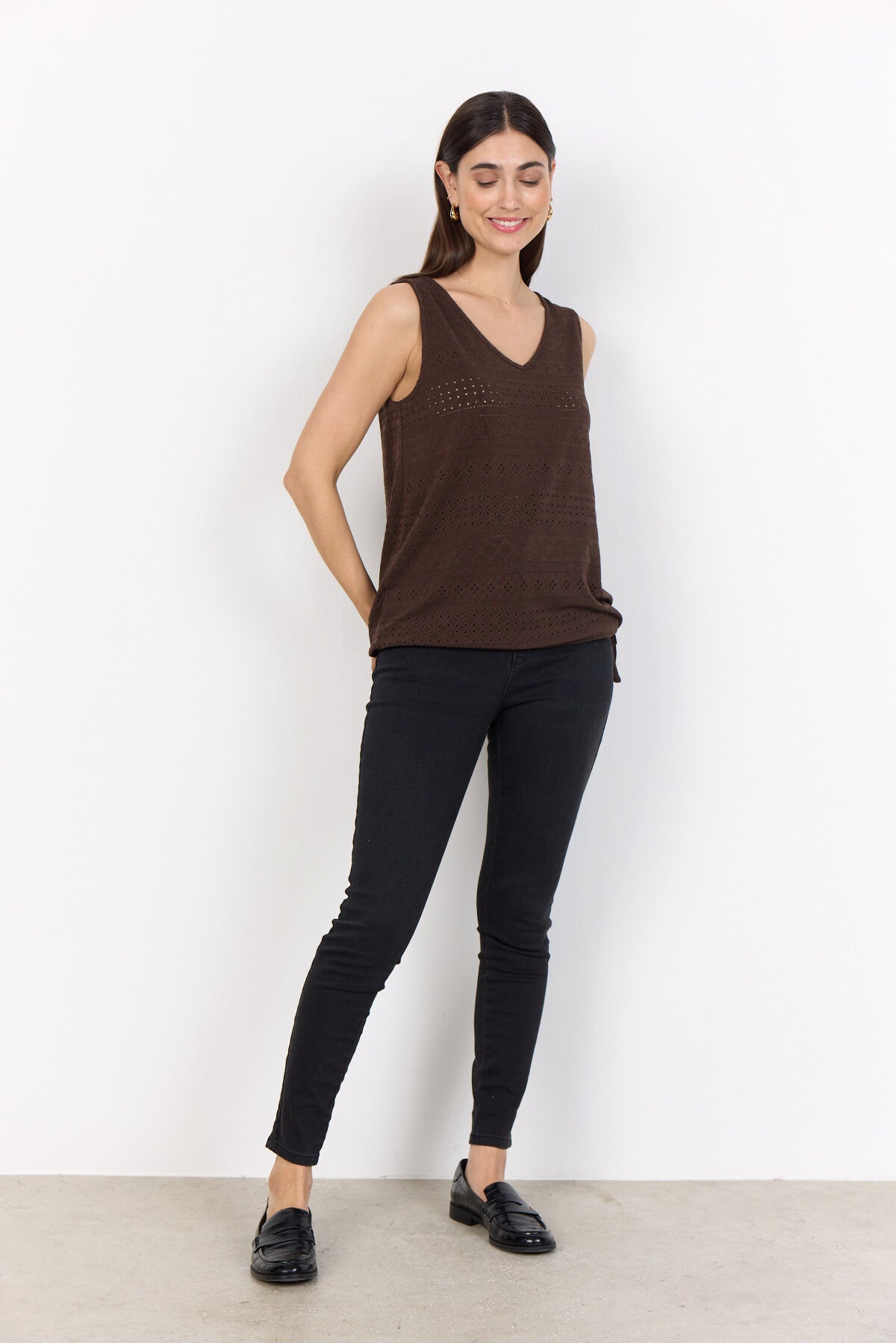 SC-SATINE 1 Top Dark brown