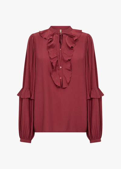 SC-BARBEL 1 Blouse Ruby red