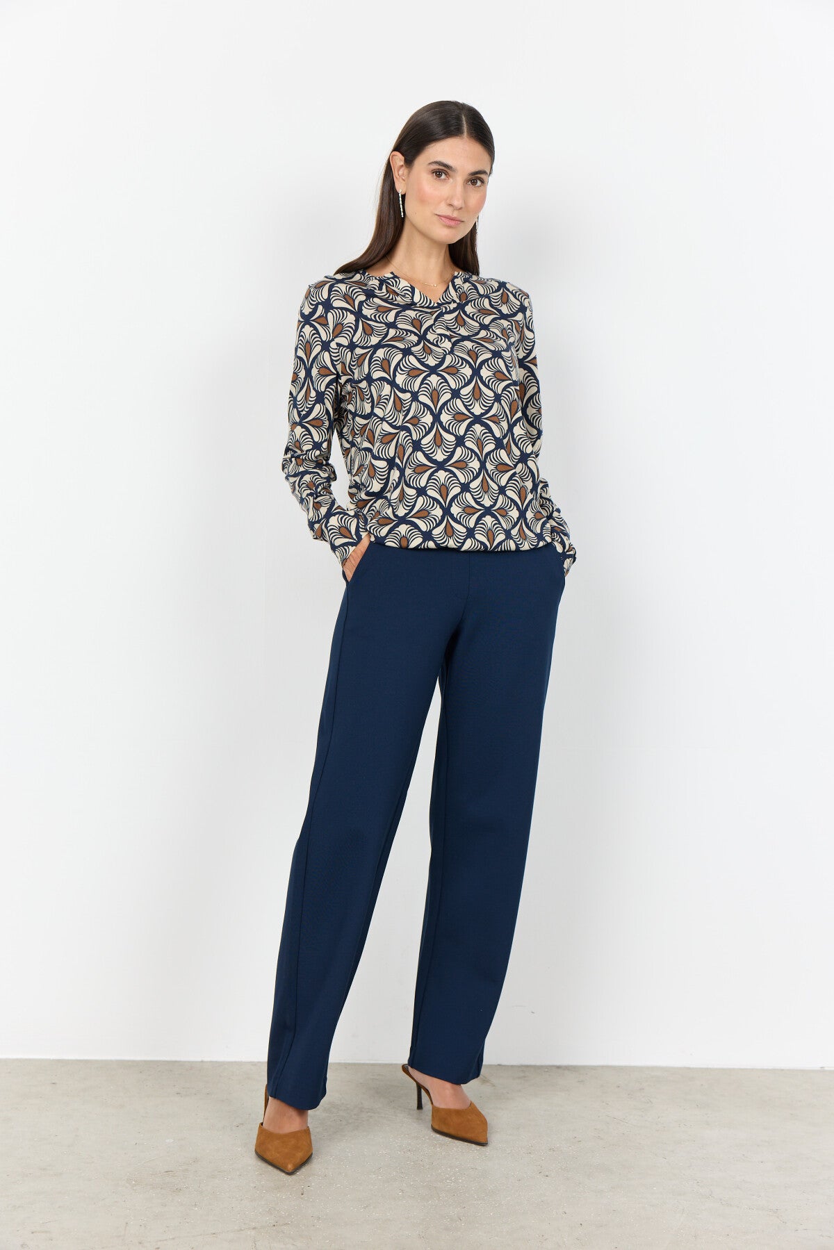 SC-FELICITY AOP 526 Blouse Dark blue