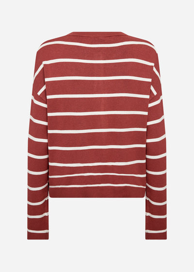 SC-DOLLIE STRIPE 795 Cardigan Rust red