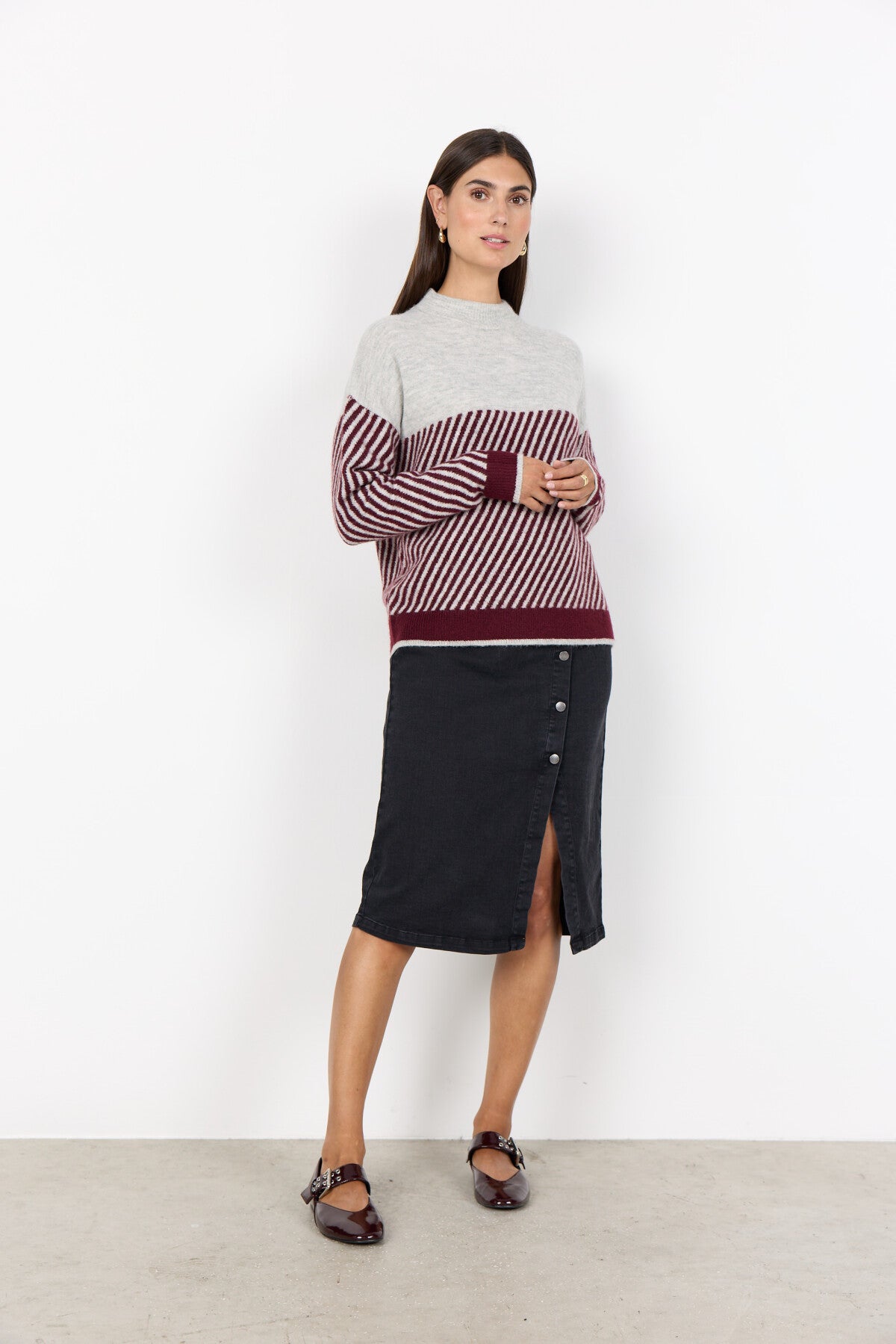 SC-NESSIE STRIPE 71 Pullover Bordeaux